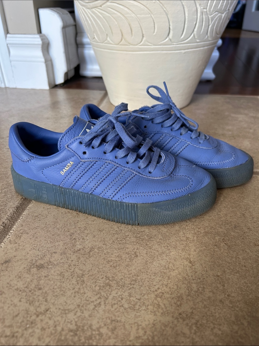 adidas Samba Platform Sneakers in Periwinkle Blue